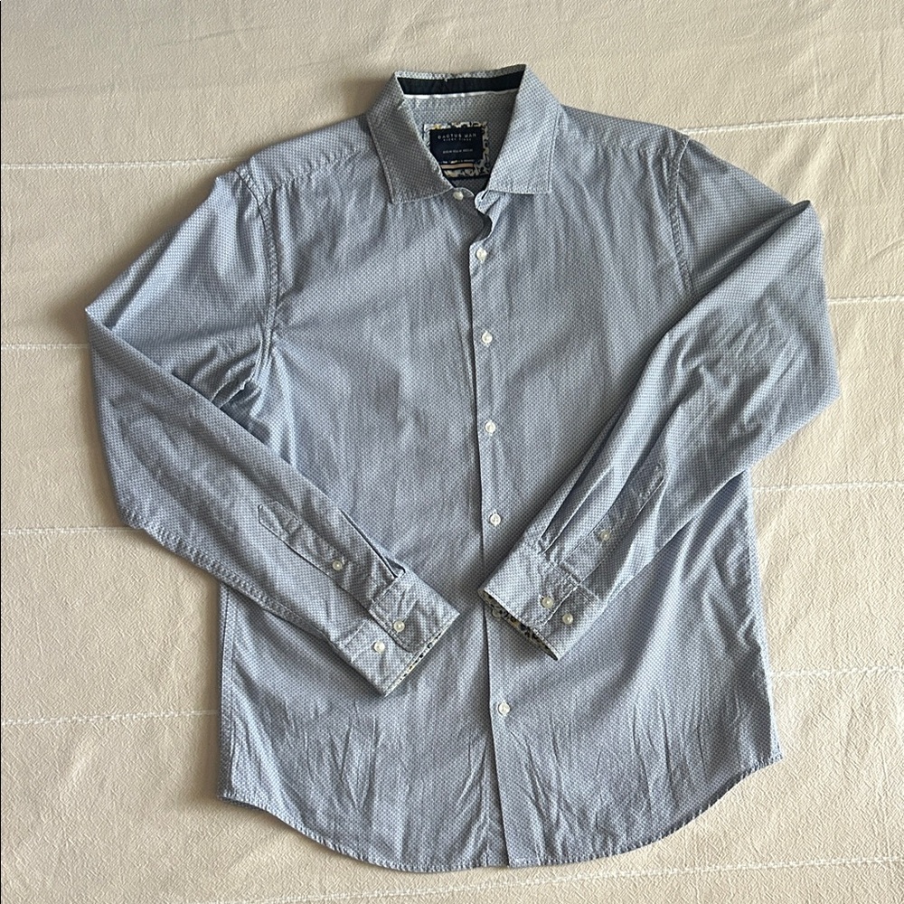 Cactus Sky Blue Men's Button-Down Shirt